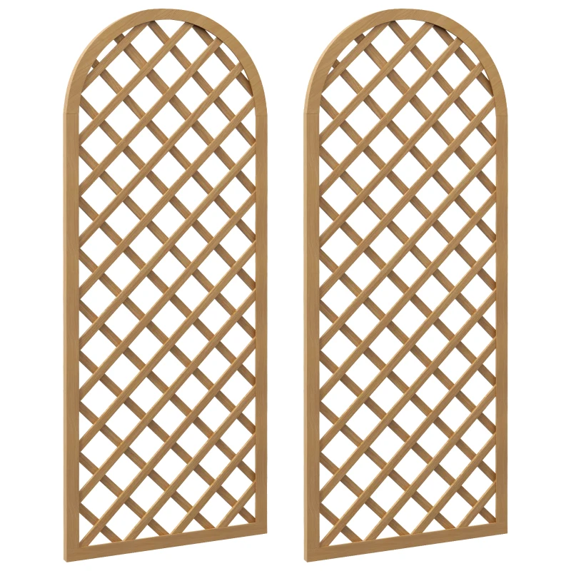 Outsunny Lot de 2 treillis en bois - panneau arc pour plantes grimpantes - dim. un panneau : 60L x 150H cm