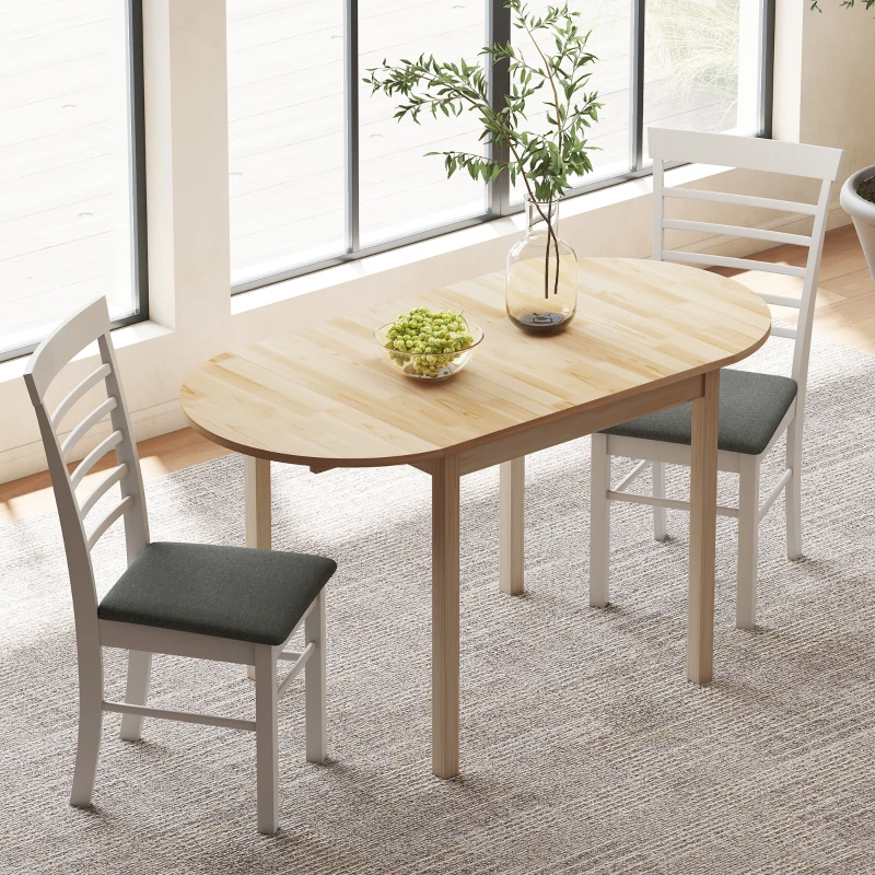 HOMCOM Esstisch aus Holz Klappbar Küchentisch für 6 Personen mit Drop-Leaf-Design 140 x 70 x 75 cm Naturholz(m-2)