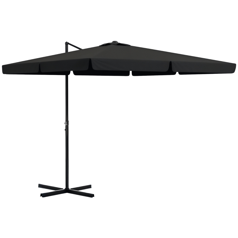 Outsunny 3m Cantilever Parasol, with Four-Position Canopy - Grey