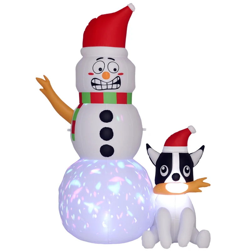 Outsunny 6.2ft Inflatable Santa with Dog Decoration