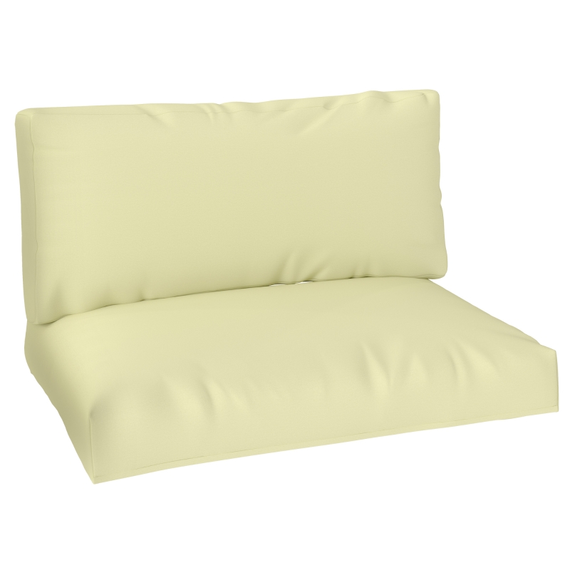 Outsunny Coussins de palette extérieur 2 places coussins de siège pour euro palette lavable 120 x 80 cm et 120 x 45 cm, beige