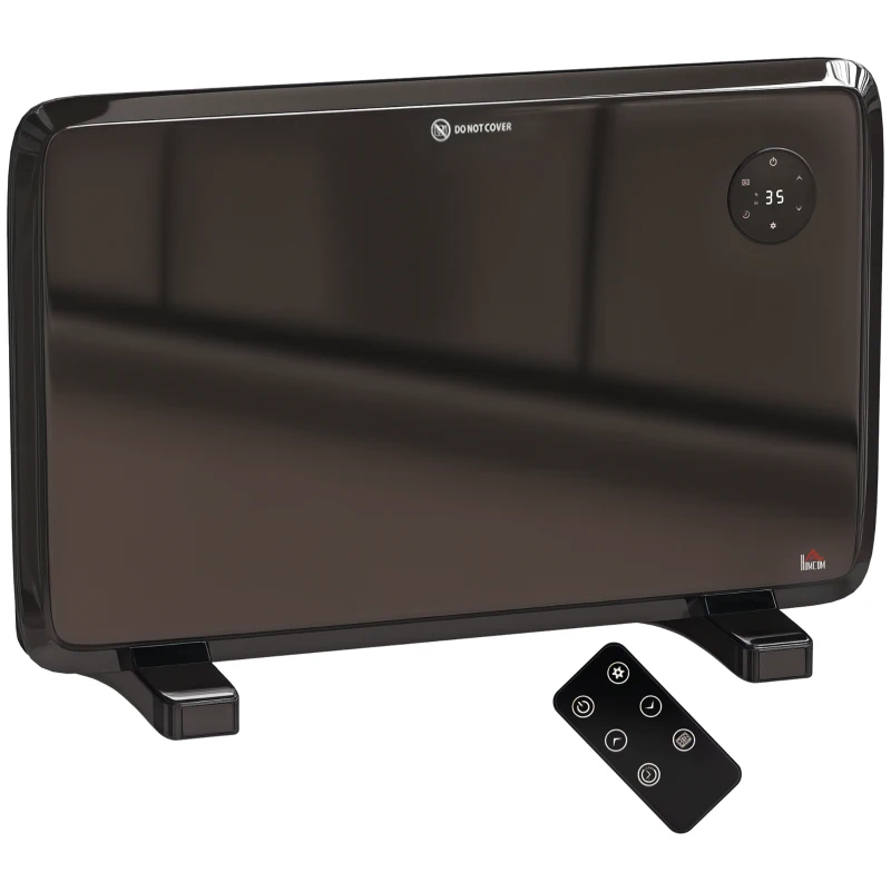 HOMCOM 1.2kW Freestand/On-Wall Electric Convector Heater, with Adjustable Thermostat - Black