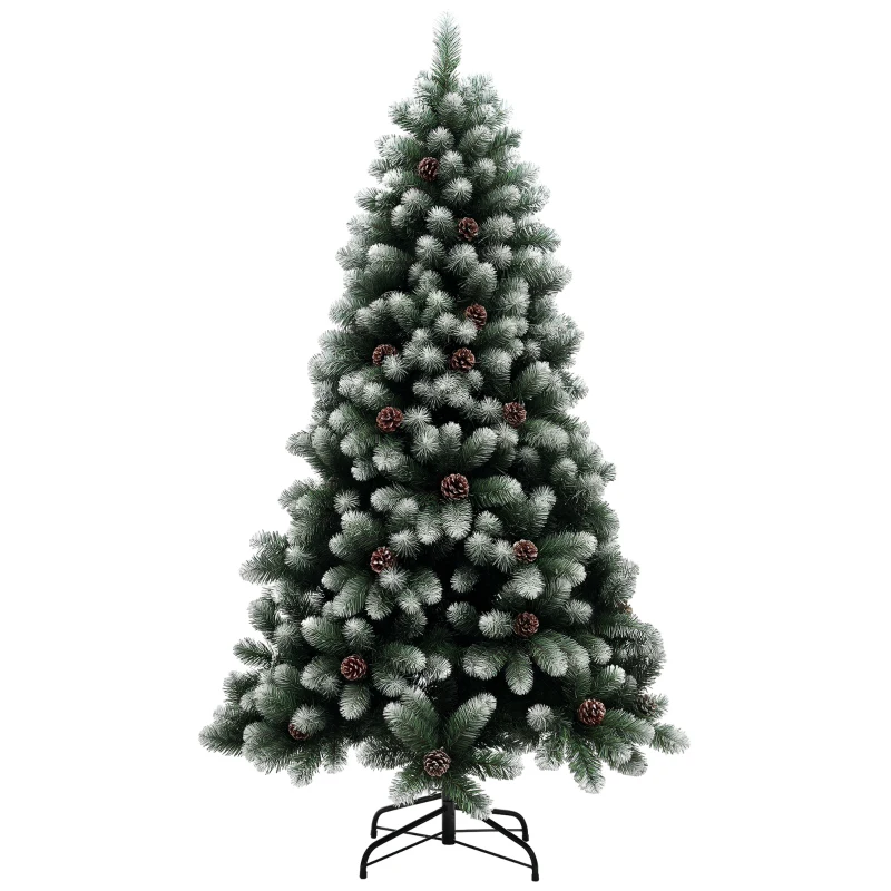 HOMCOM 6ft Snow-Dipped Artificial Pine Christmas Tree