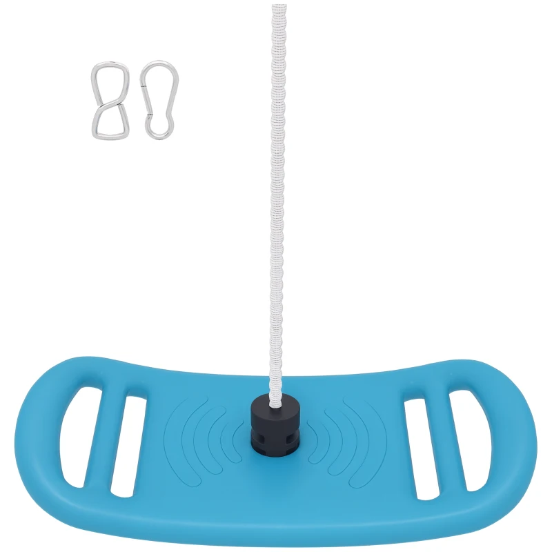 AIYAPLAY Balançoire enfant extérieur et intérieur avec corde réglable, mousqueton, charge max. 70 kg, bleu