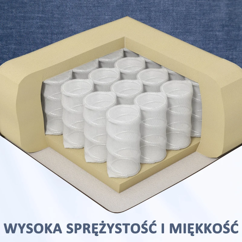 HOMCOM Fotel Masażer z Funkcją Ogrzewania i Leżenia, Obrotowy, do 150 kg, Konstrukcja Metalowa, 98x90x98cm, Niebieski