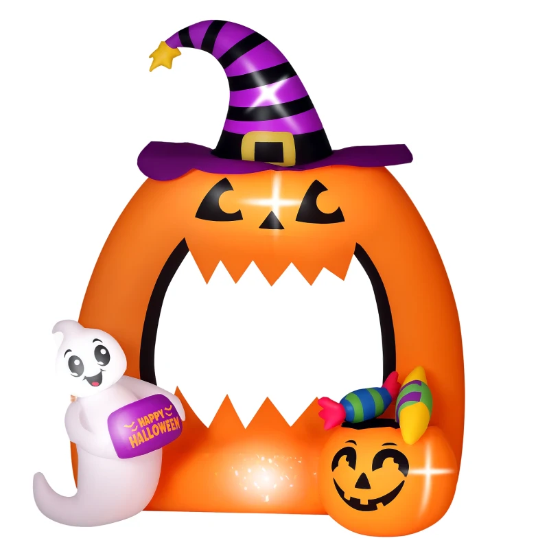 Outsunny 4.9ft Inflatable Pumpkin Archway Halloween Decoration