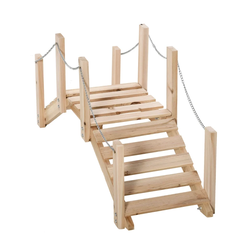 Outsunny Pont de Jardin - Pont de Bassin - passerelle en Bois - Décoration du Jardin dim. 100L x 32l x 48H cm - Bois de Sapin