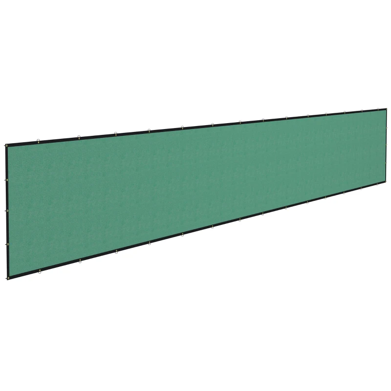 Outsunny Paravan Gard, Paravan cu Rezistență la Vânt, Plasă de Umbrire pentru Grădină cu Ochiuri de Alama, 15x2 m, Verde