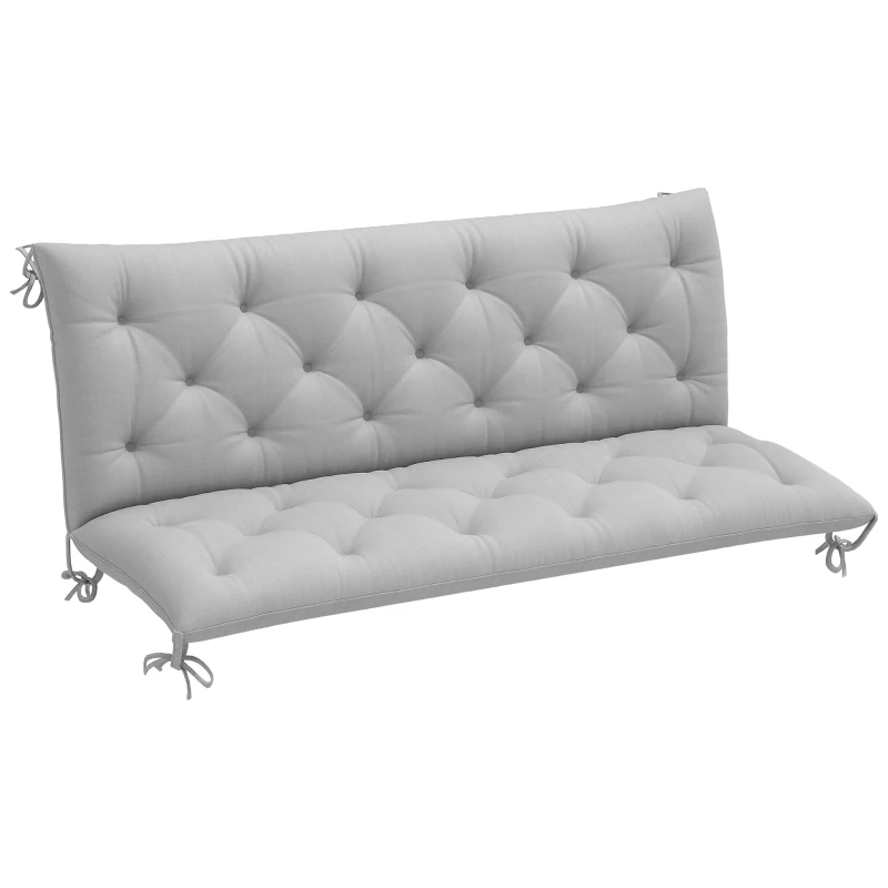 Outsunny Three-Seater Bench Cushion - Light Grey
