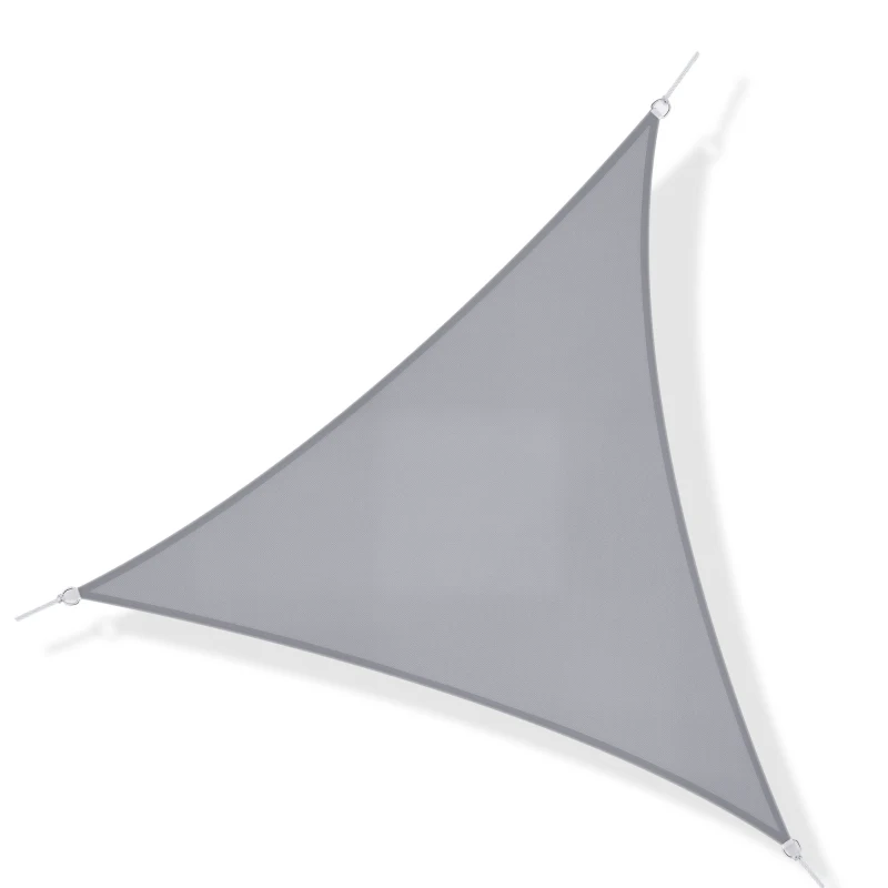Outsunny Voile d'ombrage Triangulaire Grande Taille 3 x 3 x 3 m Polyester imperméabilisé Haute densité 160 g/m² Gris Clair