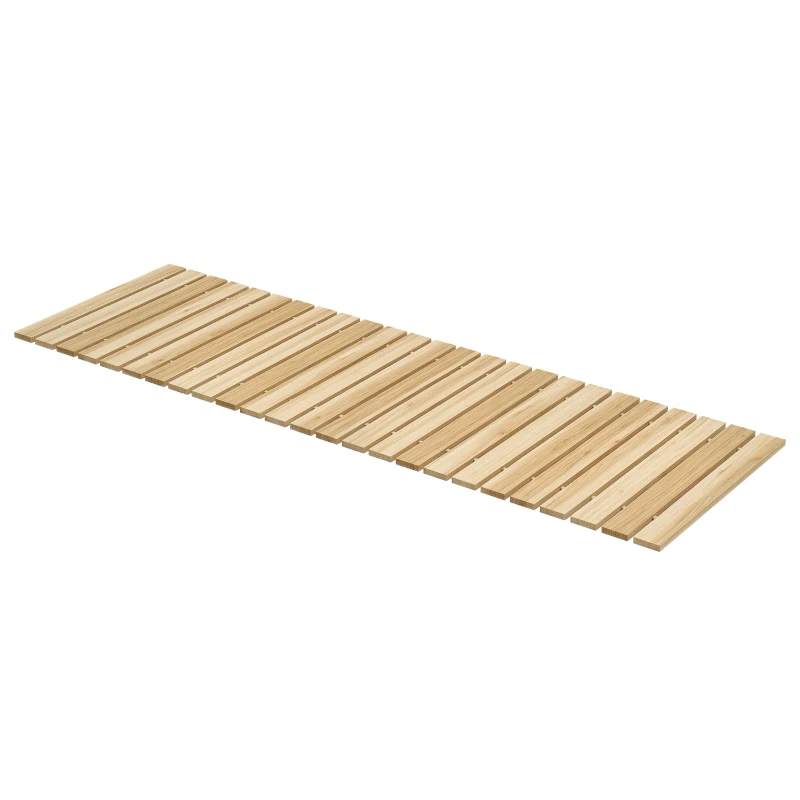 Outsunny Camino de Jardín de Madera 120x38 cm Pasarela Recta Enrollable para Exteriores Resistente a la Intemperie Natural