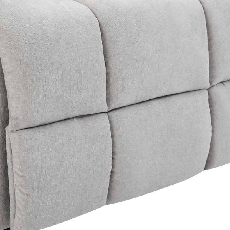 HOMCOM Sessel mit Aufstehhilfe, Massagesessel, Relaxsessel mit USB-Anschluss, Fernsehsessel mit Fernbedienung, Seitentasche, Neigebarer TV-Sessel mit Samtoptik, Grau