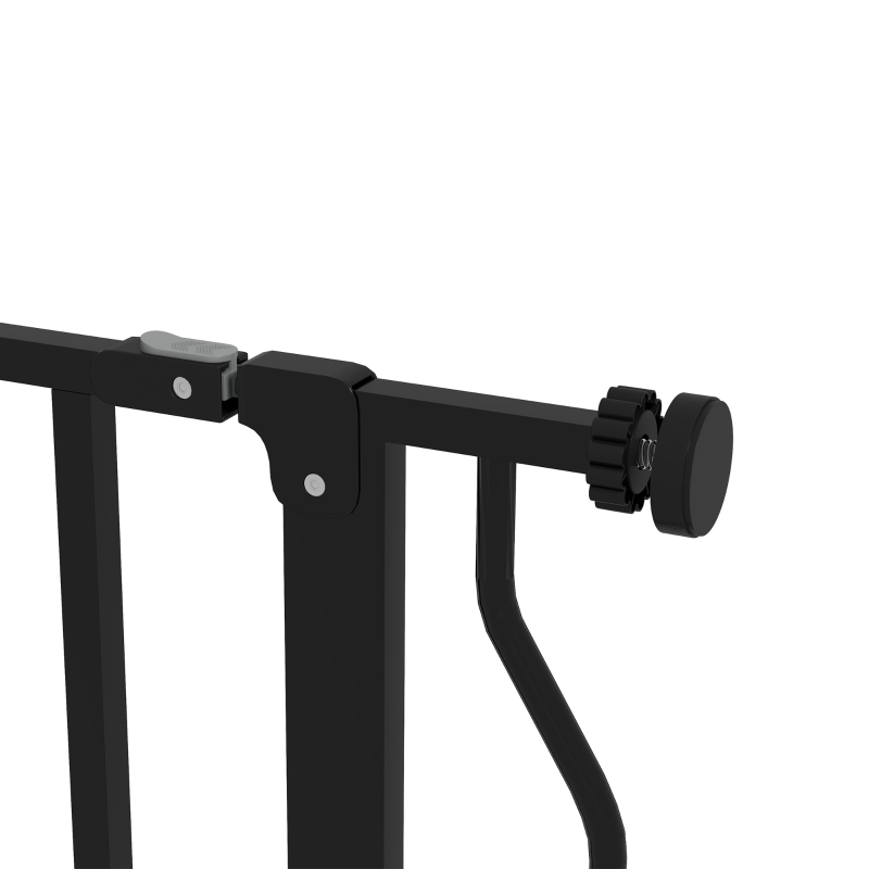 PawHut Hunde-Absperrgitter, Klemmmontage, verstellbare Länge, Stahl/ABS, 75-115 x 76cm, Schwarz