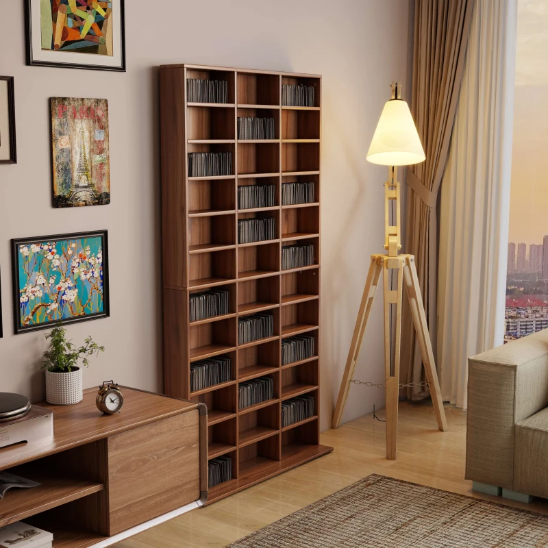 HOMCOM biblioteca de perete, 195x102x23.5cm, maro(m-2)