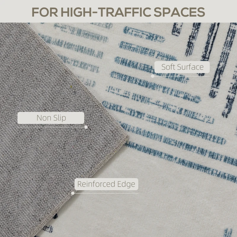 HOMCOM Modern Area Rug, Geometric Pattern Non-Slip Washable Rug, Soft Floor Carpet for Living Room, Bedroom, Dining Room, Home Office, 290 x 200 cm, Multi-Coloured