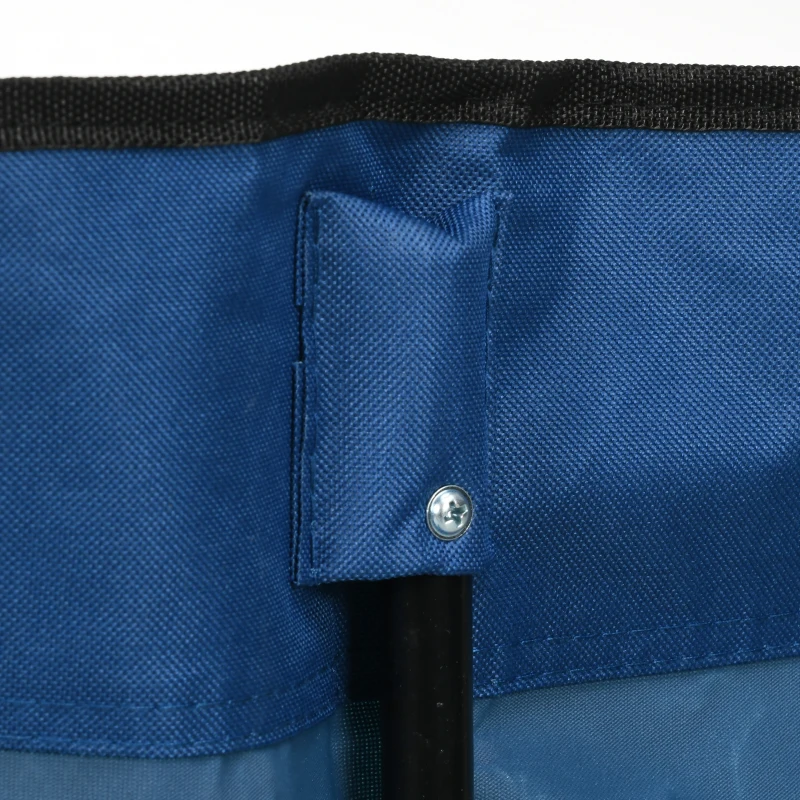 Outsunny 6 Seater Folding Sports Bench Outdoor Picnic Camping Portable Chair w/Cup Holder & Carry Bag - Blue