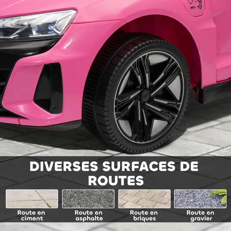HOMCOM Voiture véhicule électrique enfant 12 V - télécommande parentale - effets sonores, lumineux - Audi RS E-tron GT rose(m-8)