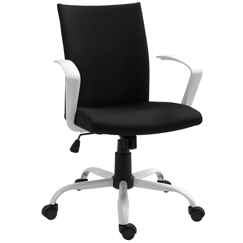 Vinsetto Fauteuil de bureau, chaise pivotante ergonomique hauteur réglable 61 x 61 x 99 cm noir et blanc