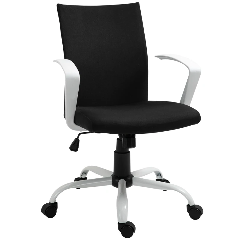 Vinsetto Fauteuil de bureau, chaise pivotante ergonomique hauteur réglable 61 x 61 x 99 cm noir et blanc