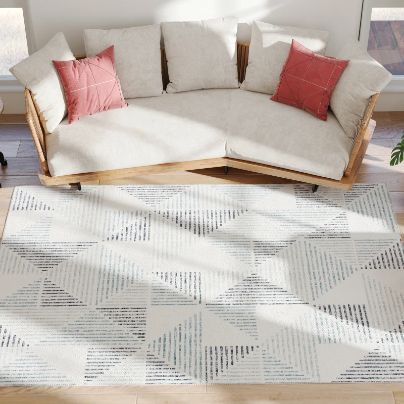 HOMCOM Modern Area Rug, Geometric Pattern Non-Slip Washable Rug, Soft Floor Carpet for Living Room, Bedroom, Dining Room, Home Office, 230 x 160 cm, Multi-Coloured