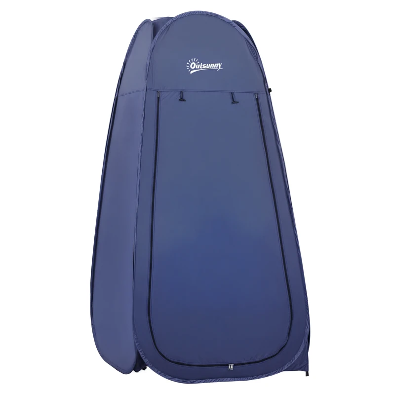 Outsunny Tenda da Doccia Pop Up Impermeabile in Poliestere e Plastica, 100x100x185 cm, Blu Navy