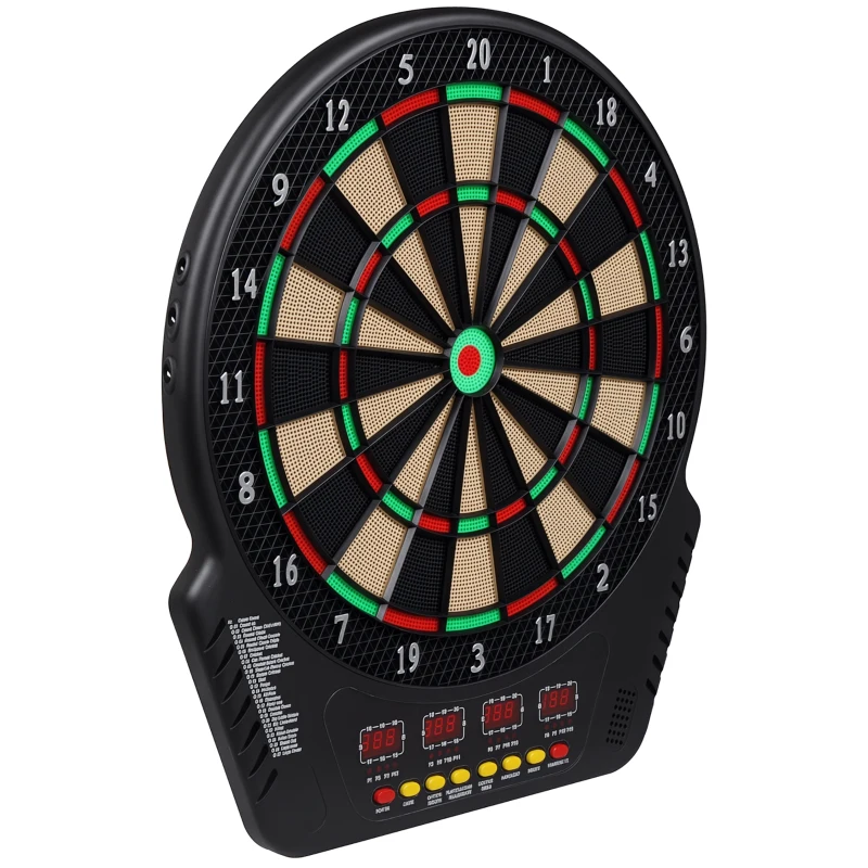 HOMCOM Bersaglio elettronico digitale tirassegno professionale 16 giocatori 6 freccette 27 giochi 243 varianti