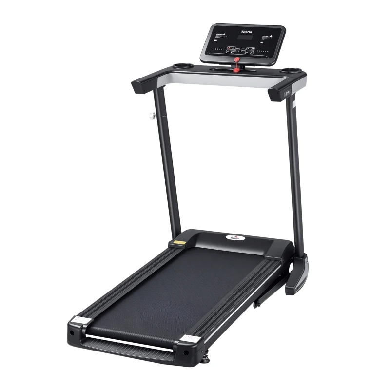 HOMCOM Tapis Roulant Elettrico Pieghevole Salvaspazio, Tapis Roulant Professionle con 12 Programmi Preimpostati e Schermo LCD per Allenamento a Casa o in Ufficio, 1-12km/h, Nero