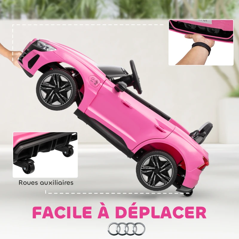 HOMCOM Voiture véhicule électrique enfant 12 V - télécommande parentale - effets sonores, lumineux - Audi RS E-tron GT rose(m-6)