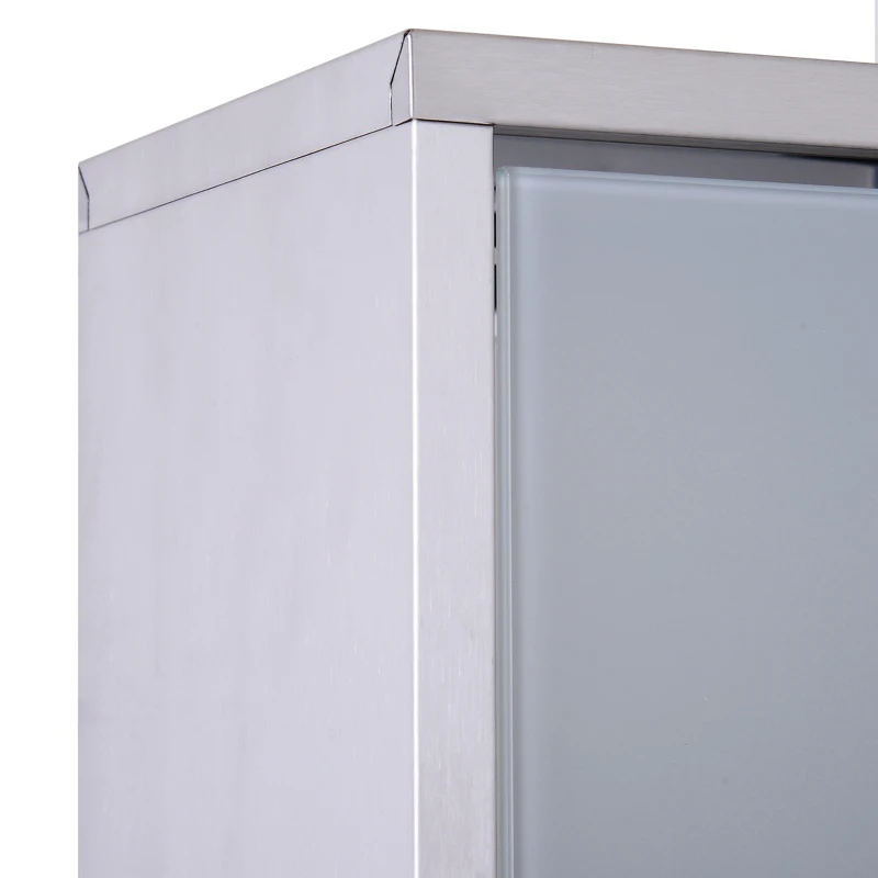 HOMCOM Armário em Casa de banho Armazenar Medicamentos  50x30x18 cm  primeiros socorros aço  inoxidável