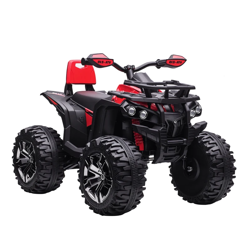 HOMCOM Quad per Bambini Elettrico 12V con Fari e Batteria Ricaricabile, Età 3-5 Anni, 100x65x73cm, Rosso