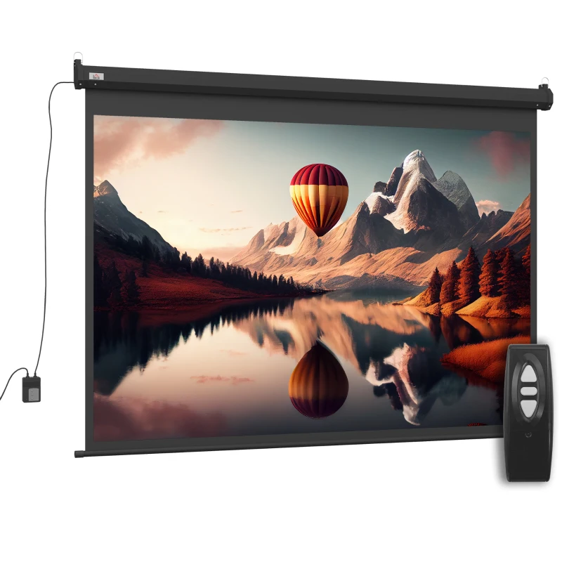 HOMCOM Beamer-Leinwand, Projektionsleinwand, 100 Zoll, 4:3, 203x152 cm, Schwarz