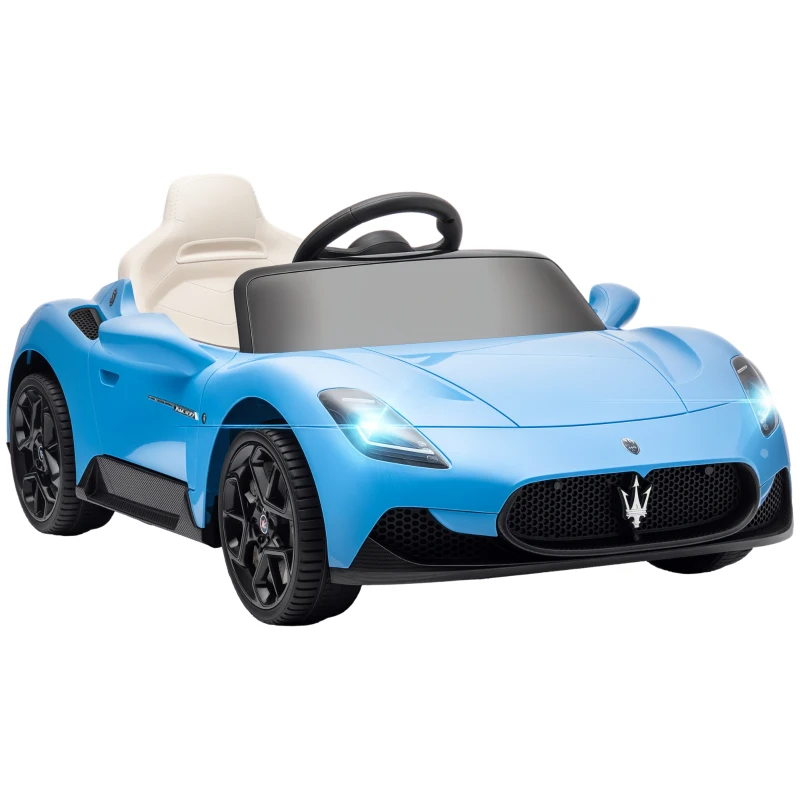 AIYAPLAY Carro Elétrico para Crianças com Licença Maserati MC20 com Bateria 12V Controlo Remoto Farois Buzina e Música 105x65,5x42 cm Azul