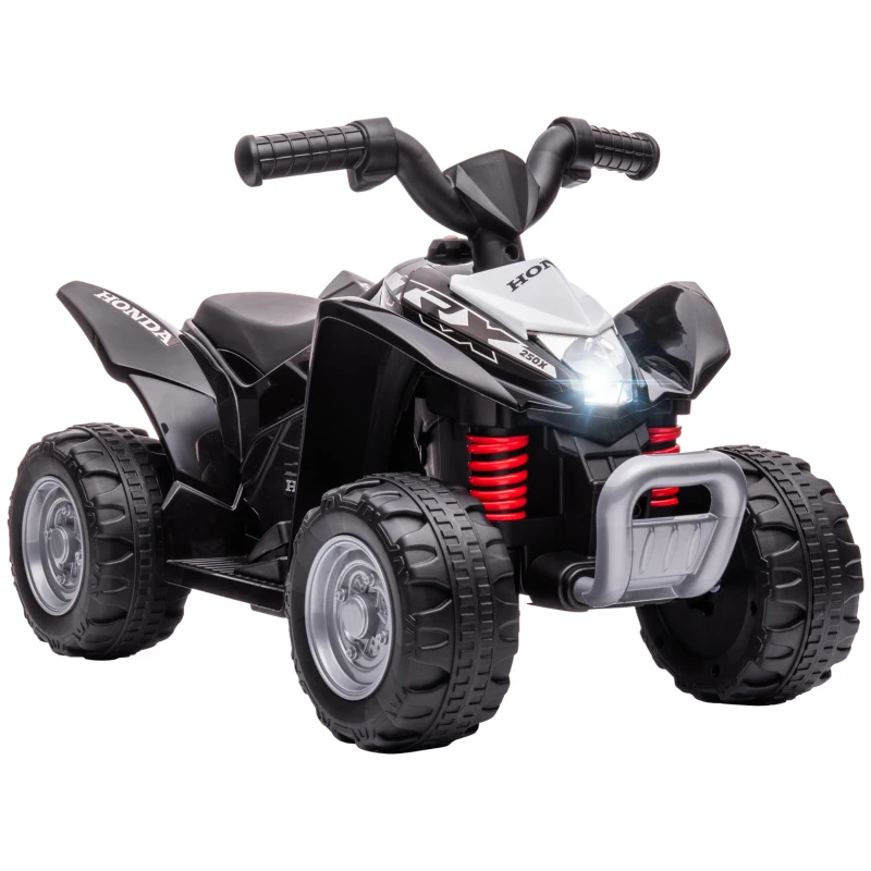 AIYAPLAY Quad Eléctrico HONDA para Niños 18-36 Meses Vehículo Eléctrico a Batería con Faros LED Bocina 65,5x38,5x43,5cm Negro