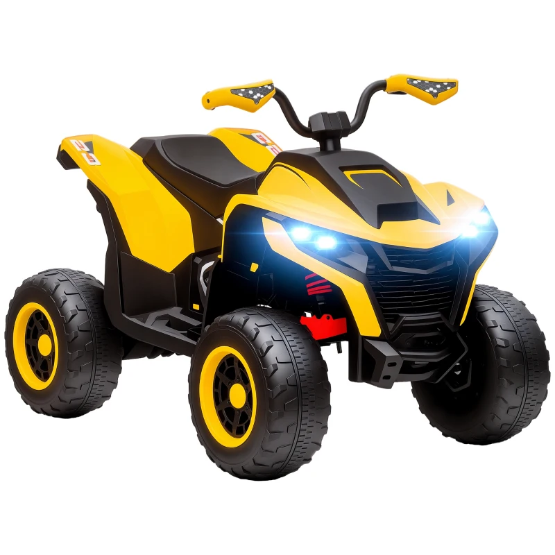 AIYAPLAY Elektroquad für Kinder, 3-6 km/h, LED-Scheinwerfer, Musik, USB, für 3-8 Jahre, Gelb(m-11)