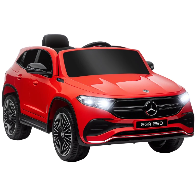 HOMCOM Mașină Electrică cu Licență Mercedes, Auto pentru Copii cu Telecomandă, Faruri și Claxon, 111.5x69x52.5 cm, Roșie