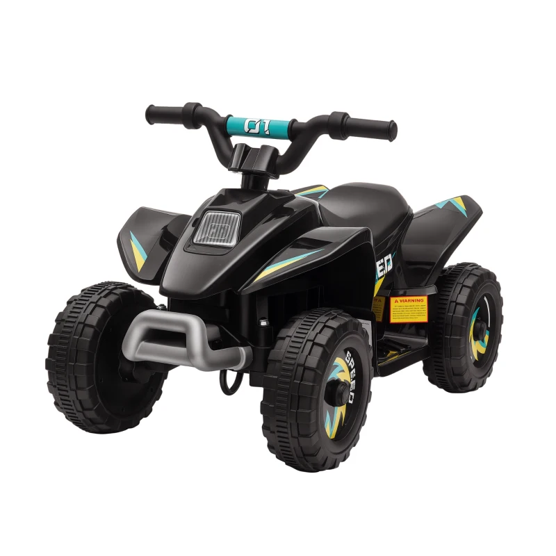 HOMCOM Quad Elettrico per Bambini 18-36 Mesi con Batteria Ricaricabile da 6V, 72x40x45.5 cm, Nero
