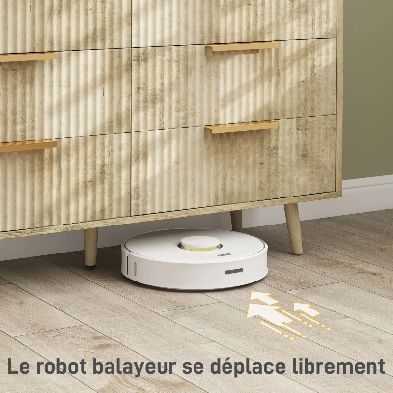 HOMCOM Commode 6 tiroirs scandinave avec poignées et pieds de pin, pour chambre à coucher, salon, couloir, 120x40x76cm, chêne