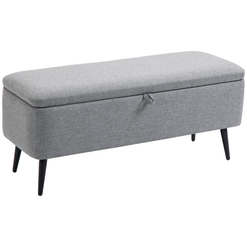 Homcom Banca Dormitor 104×38×42 cm – Catifea cu Spatiu Depozitare(m-11)