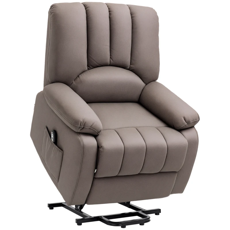 HOMCOM Fauteuil relax inclinable électrique releveur avec repose-pied et télécommande 86 x 92 x 102 cm gris
