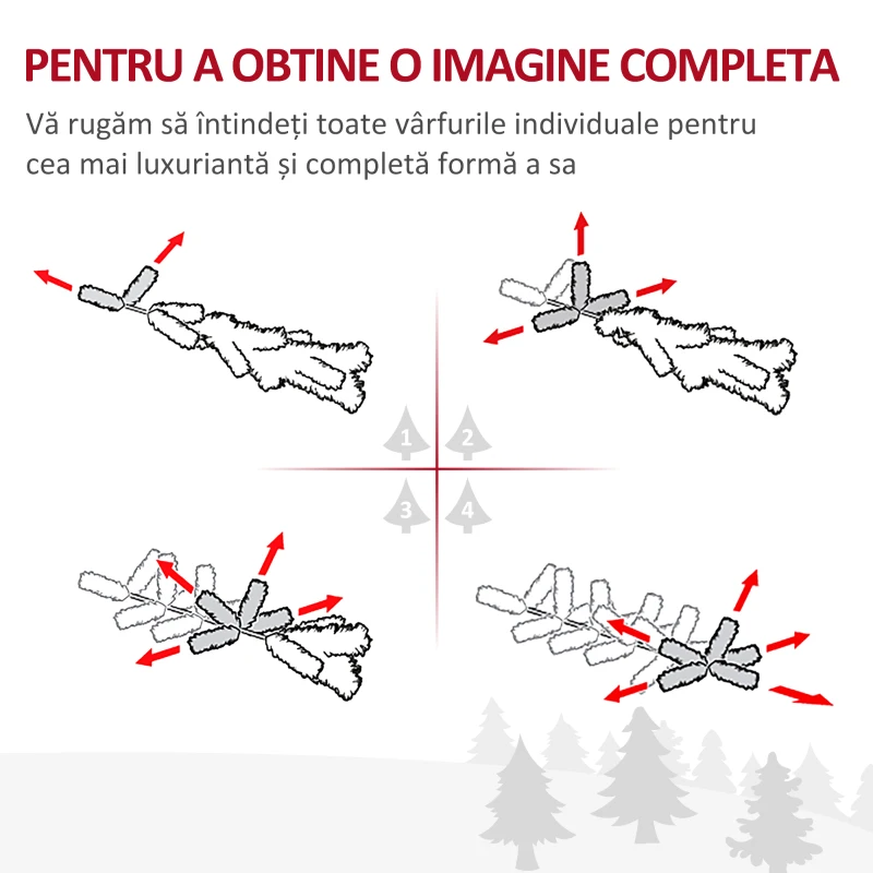HOMCOM Brad Artificial de Crăciun cu Crengi Realiste, Brad Înalt și Îngust cu Bază din Plastic, Ø46x150 cm, Verde