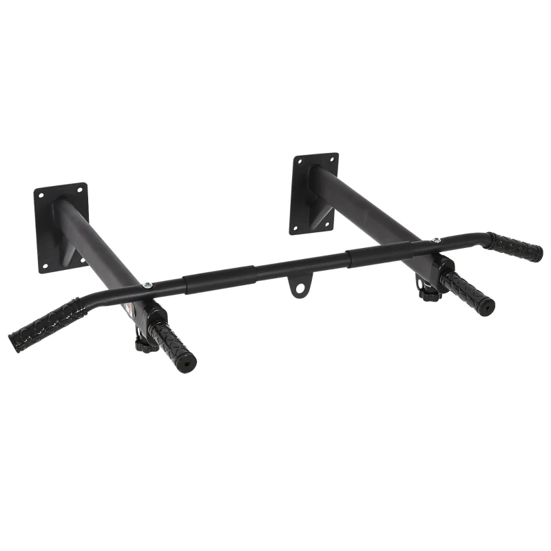 HOMCOM Barre de traction barre de Fitness fixation murale support sac de frappe ou sangles TRX intégré charge max. 150 Kg acier noir