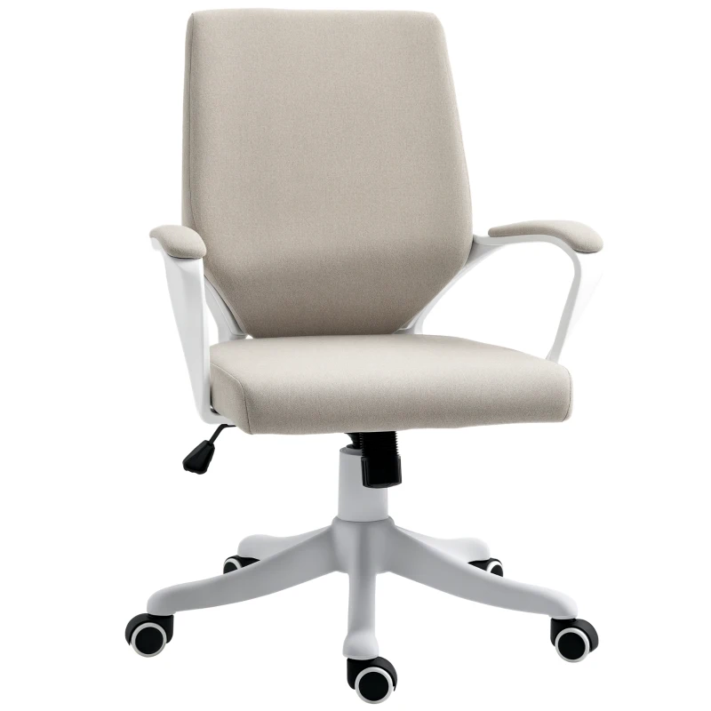 Vinsetto Sedia da Ufficio Ergonomica con Altezza Regolabile e Funzione Dondolo, 62x69x92-100cm, Beige