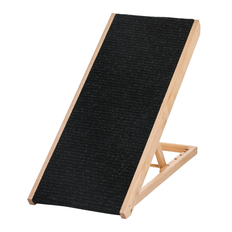 PawHut Rampe pour chien de grande taille pliable, escalier pour chien canapé avec hauteur ajustable 26-61 cm, noir
