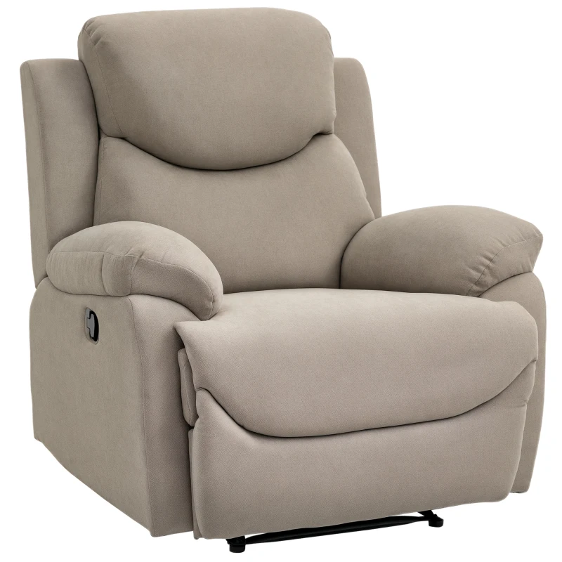 HOMCOM Fotoliu Ergonomic din Material Textil, Rabatabil până la 150° și Suport pentru Picioare pentru Casă și Birou, 93x88x102 cm, Bej