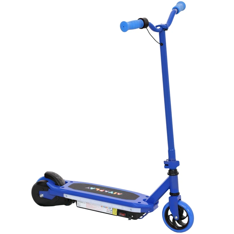 AIYAPLAY Patinete Eléctrico para Niños con Luces LED Acelerador de Pulgar y Ruedas sin Pinchazos Velocidad de hasta 10 km/h Azul