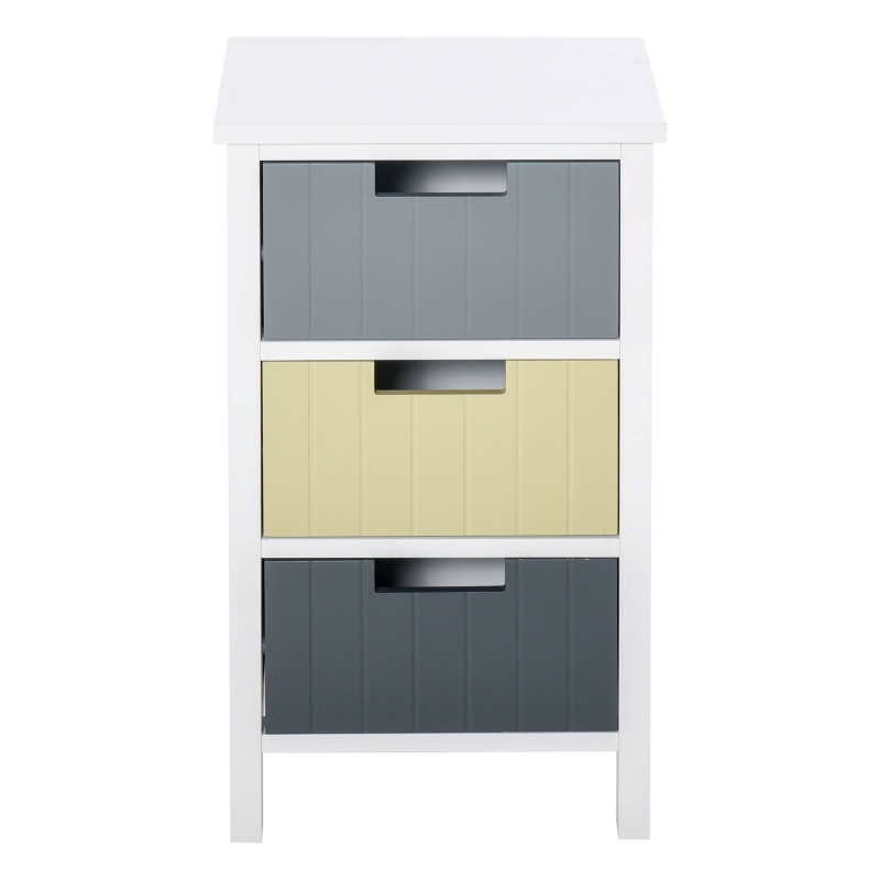 HOMCOM Chest of Drawers Storage Side Cabinet w/ 3 Detachable Drawers Home Furniture