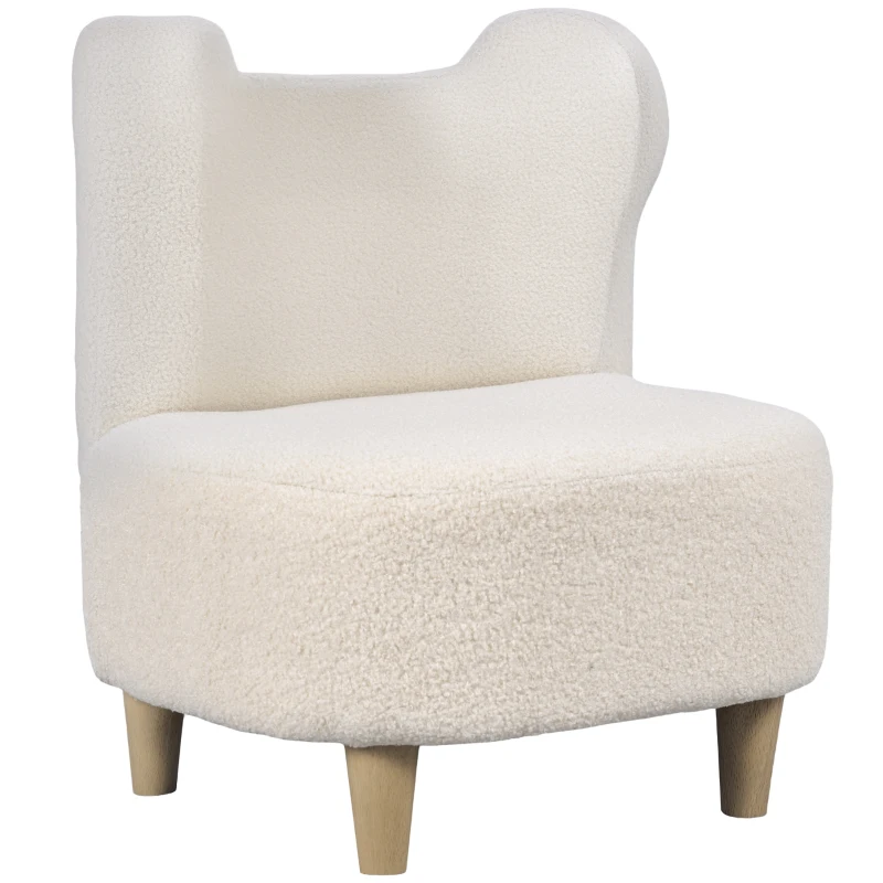 AIYAPLAY Kindersessel - Pluche stoel met berenoren, Fleece bekleding, Schuim, Beige(m-11)