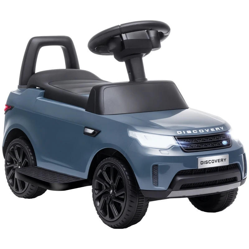 AIYAPLAY Elektro Kinderauto 6V, Land Rover, Fahr-/Schiebemodus, Scheinwerfer, Musik, Hellblau
