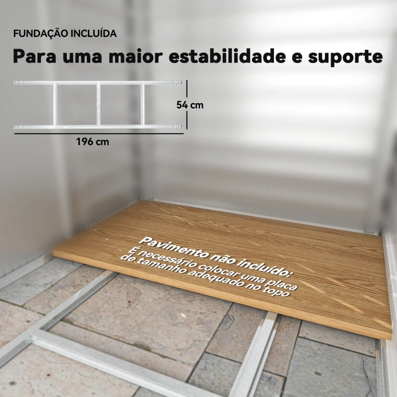 Outsunny Abrigo de Jardim Exterior 2,36m² 213x120x194 cm com Base Reforçada (Piso NÃO Incluído) e Portas de Correr Madeira e Marrom