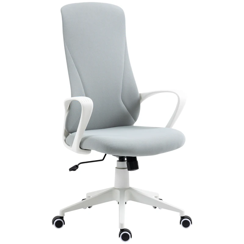 Vinsetto Scaun de birou ergonomic si tapitat, cu inaltime reglabila si functie de inclinare, 62x56x110-119.5 cm, gri
